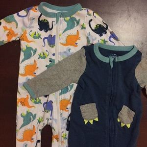 Cat and Jack set of two footed sleepers